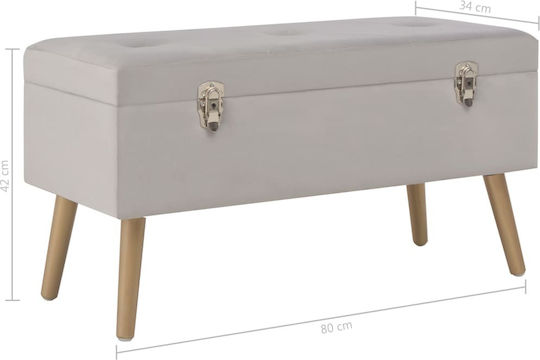 vidaXL Bankhocker Mit Stauraum Samt Grau 80x34x42cm