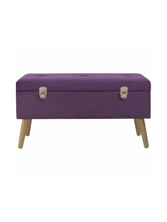 Scaune Banchetă scaun Cu spațiu de depozitare Tapițat cu Catifea Violet 80x34x42buc