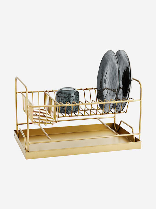 Madam Stoltz Metallisches Gold Geschirrabtropfer 39x25x23cm