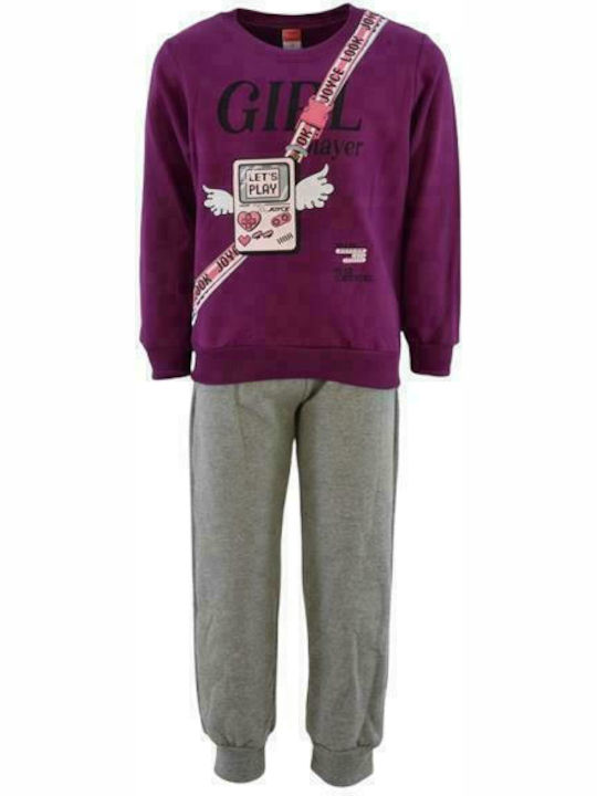 Joyce Kids Sweatpants Set Purple 2pcs