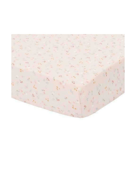 Little Dutch Baby Sheet Cradle Cotton Fitted Little Flowers LD10721550 PINK 40x80cm