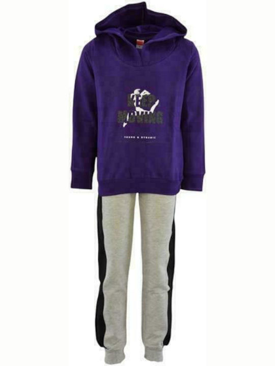 Joyce Kids Sweatpants Set Purple 2pcs