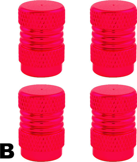 Onyx Car Tire Valve Caps Red 4pcs