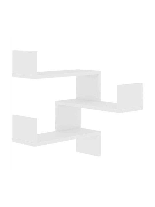 Corner Wall Shelves White 2 Pieces 40x40x50 cm