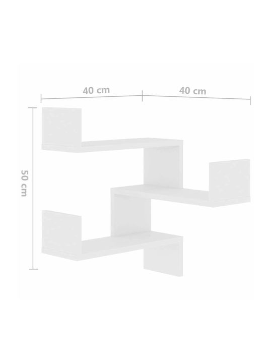 Corner Wall Shelves White 2 Pieces 40x40x50 cm