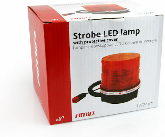 AMiO Auto-Leuchtturm LED 12V 11.5cm mit Orange Beleuchtung