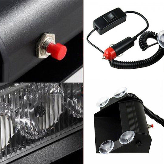 Μπάρα Σήμανσης Αυτοκινήτου LED 12V Αδιάβροχη 27cm με Κόκκινο / Μπλε Φωτισμό
