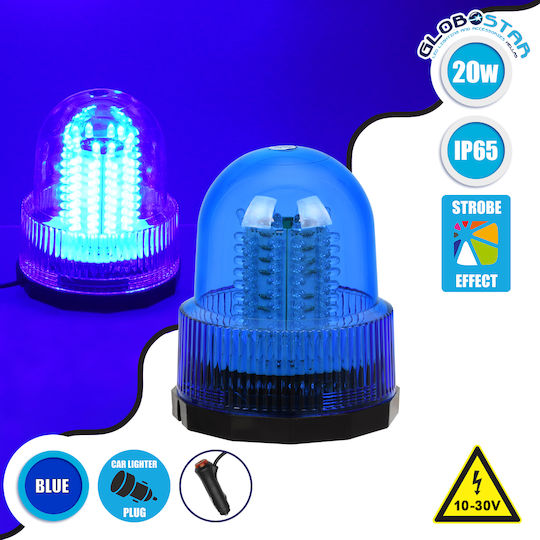 GloboStar Φάρος Αυτοκινήτου LED 10 - 30V Αδιάβροχος με Μπλε Φωτισμό