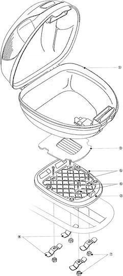 Falcon F32C Motorcycle Top Case 32lt Black