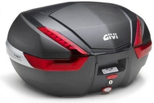 Givi V47N Monokey Motorcycle Top Case with Red Reflectors 47lt Black