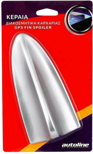 Autoline Car Antenna Roof Shark Shark / Sticker in Silver Color