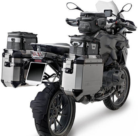 Givi Trekker Outback Aluminium Monokey Motorcycle Hard Side Case Right 37lt in Silver Colour GIVOBKBAG07