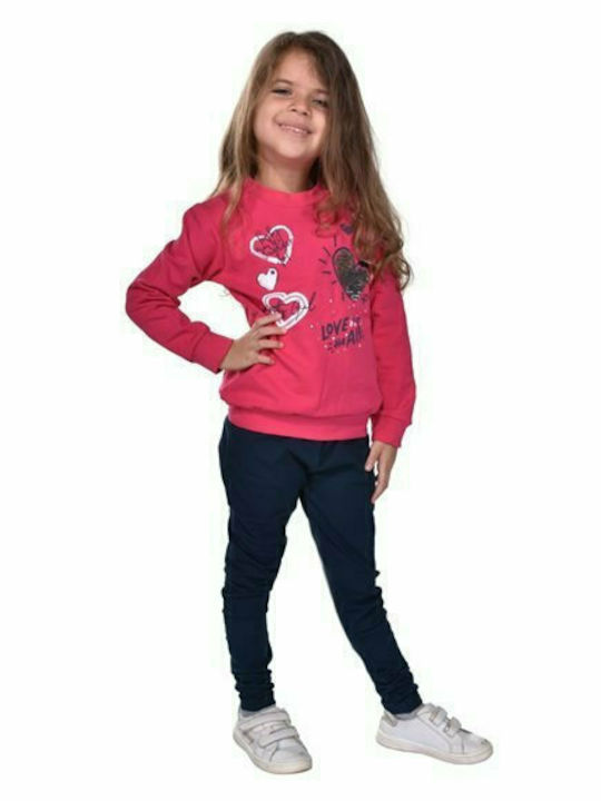 Nek Kids Wear Copilăresc Set de pantaloni de trening Fuchsia 2buc