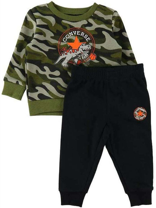 Converse Kids Sweatpants Set Khaki 2pcs Crew