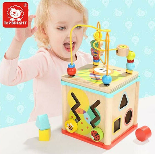 Top Bright Jucărie de Sortare a Formelor Center Cube din Lemn pentru 12++ Luni