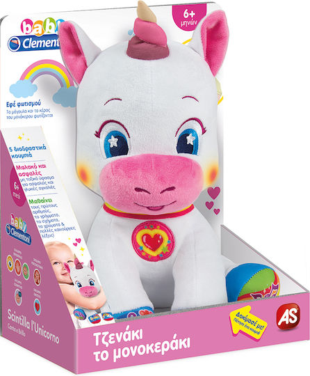 Baby Clementoni Ζωάκι Τζενάκι το Μονοκεράκι από Ύφασμα με Μουσική για 6+ Μηνών