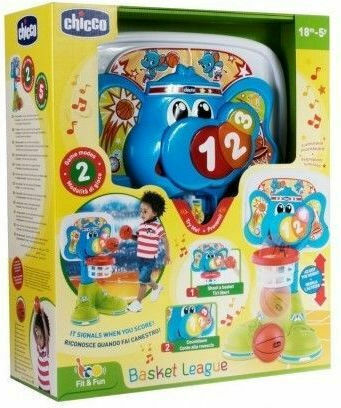 Chicco Baby Toy Happy Basketball Hoop with Music for 12++ Months