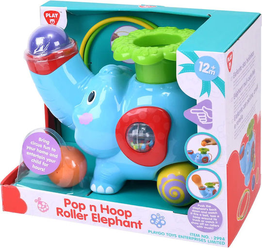 Playgo Animal Elephant Pop N Hoop Roller with Music for 12++ Months
