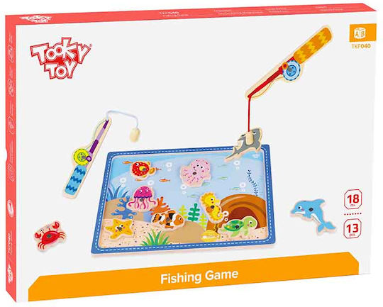 Tooky Toys Fishing Toy Fishing Game made of Wood for 18++ Months