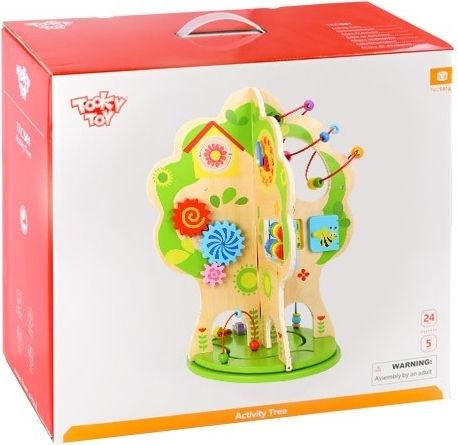 Tooky Toys Βρεφικό Παιχνίδι Περιστρεφόμενο Δέντρο Δραστηριοτήτων από Ξύλο για 24+ Μηνών