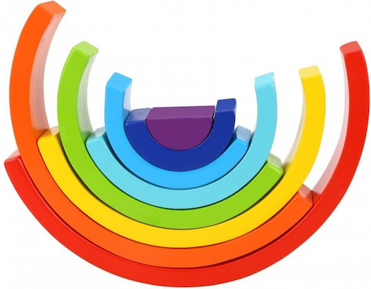 Tooky Toys Играчка за подреждане Игра за подреждане Дъга от дърво за 24++ месеца