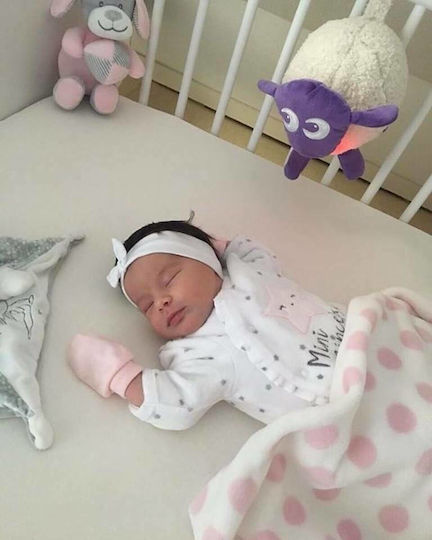 Sweet Dreamers Jucărie de Somn Ewan Sheep Deluxe Purple din Țesătură cu Sunete Albe, Lumină și Senzor de Plâns pentru 0++ Luni