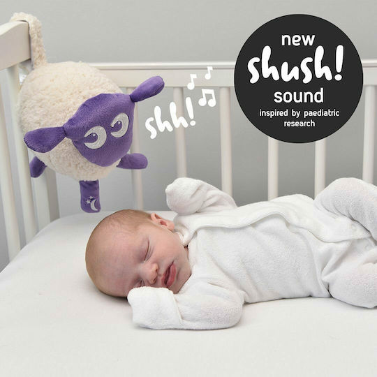 Sweet Dreamers Jucărie de Somn Ewan Sheep Deluxe Purple din Țesătură cu Sunete Albe, Lumină și Senzor de Plâns pentru 0++ Luni