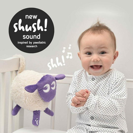 Sweet Dreamers Jucărie de Somn Ewan Sheep Deluxe Purple din Țesătură cu Sunete Albe, Lumină și Senzor de Plâns pentru 0++ Luni