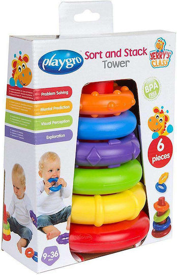 Playgro Παιχνίδι Στοίβαξης Sort And Stack Tower με Μουσική για 9+ Μηνών