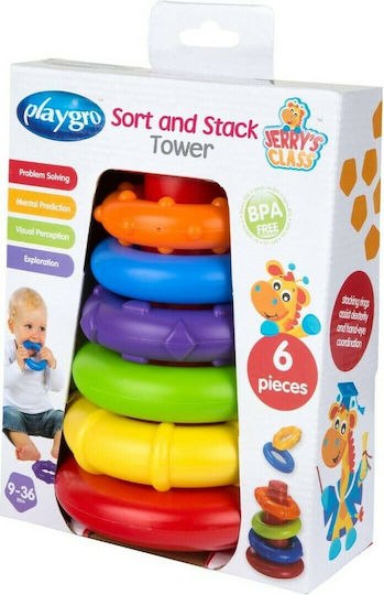 Playgro Παιχνίδι Στοίβαξης Sort And Stack Tower με Μουσική για 9+ Μηνών