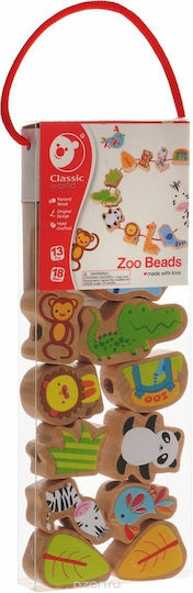 Classic World Παιχνίδι με Κορδόνια Zoo Beads από Ξύλο για 12+ Μηνών