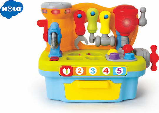Hola Toys Βρεφικό Παιχνίδι Ο Πρώτος μου Πάγκος Εργασίας με Φως για 18+ Μηνών