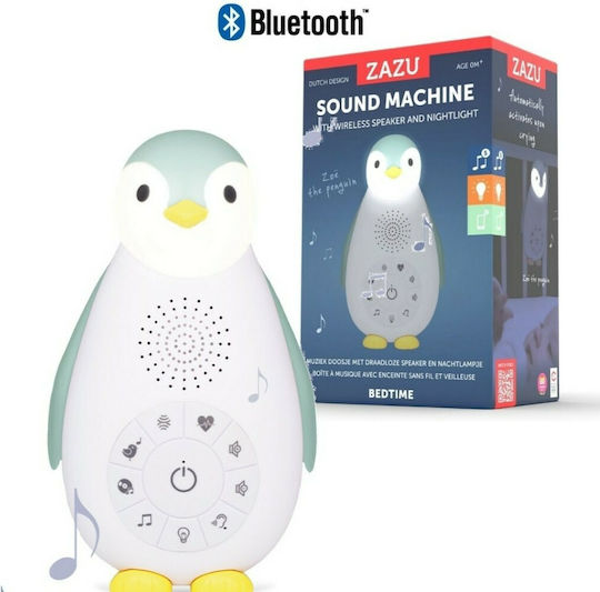 Zazu Zoe Sleep Penguin White Sounds Bluetooth Night Light Blue Rechargeable