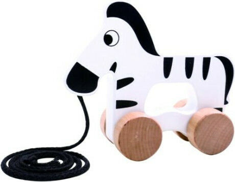 Tooky Toys Συρόμενο Παιχνίδι Ζέβρα Συρόμενη από Ξύλο για 18+ Μηνών