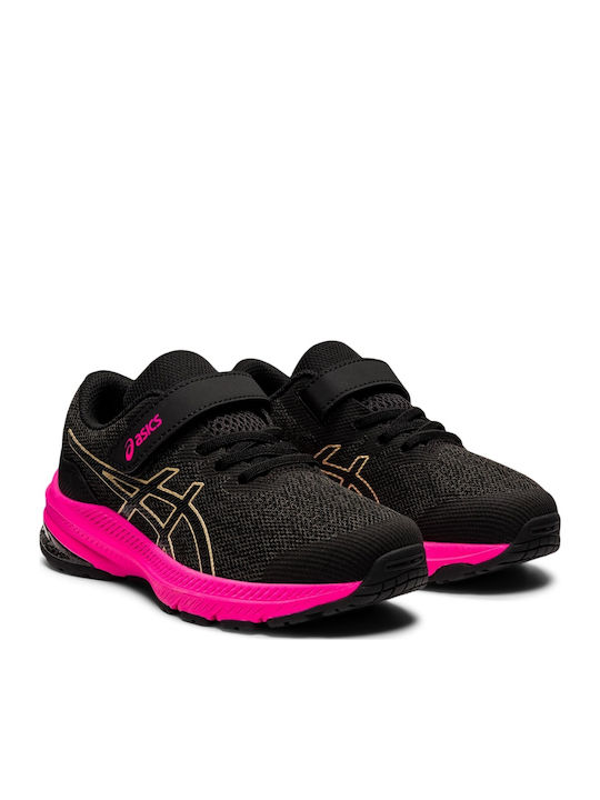 GT-1000 11 PS Kids Sports Shoes Running with Hoop & Loop Closure Black