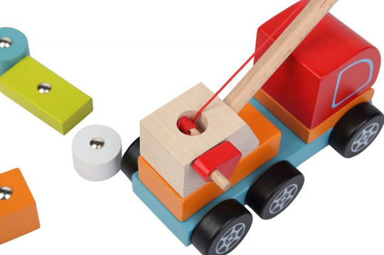 Cubika Όχημα Μαγνητικός Γερανός από Ξύλο για 18+ Μηνών