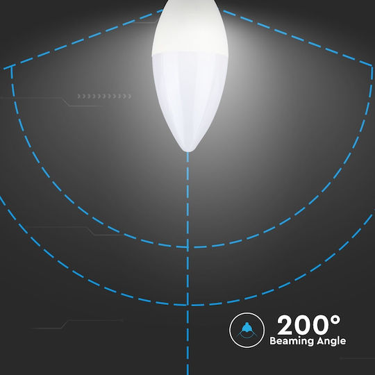 V-TAC VT-226 LED Bulb 5.5W 100mm for Socket E14 and Shape C37 Cool White 470lm