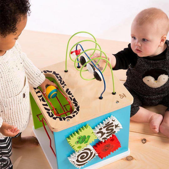 Hape Κύβος Δραστηριοτήτων Motor Skills Cube First Experiments από Ξύλο για 12+ Μηνών