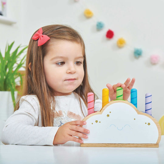 Le Toy Van Stacking Toy Rainbow Cloud made of Wood for 36++ Months