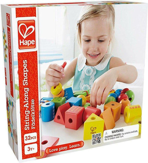 Hape Jucărie cu Șireturi Early Explorer Forme cu Șnur din Lemn pentru 36++ Luni