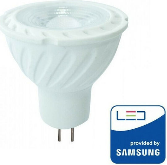 V-TAC VT-257 Bec LED 6.5W pentru Soclu GU5.3 și Formă MR16 Alb cald 450lm