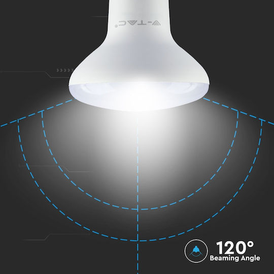 V-TAC VT-280 Λάμπα LED 10W 80mm για Ντουί E27 και Σχήμα R80 Ψυχρό Λευκό 800lm