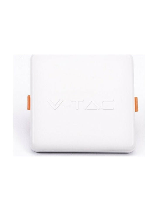 V-TAC Square Metallic Recessed Spot with Integrated LED and Natural White Light 10W 750lm White 12x12cm. 1pcs