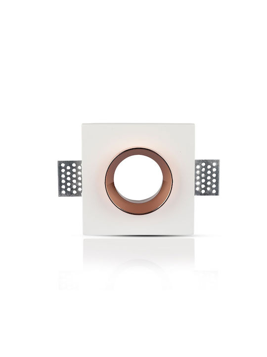 V-TAC Square Plaster Frame for Spot GU10 Copper 10x10cm. 1pcs
