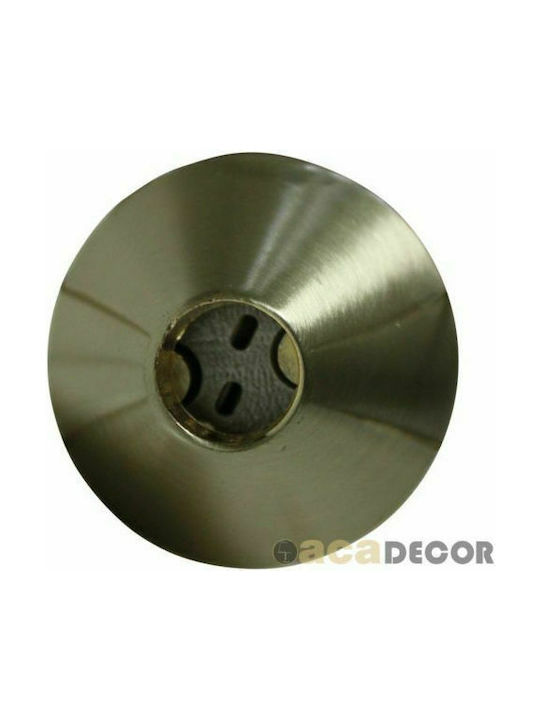 Aca Round Metallic Recessed Spot with Socket G4 Silver 3.4x3.4cm. 1pcs