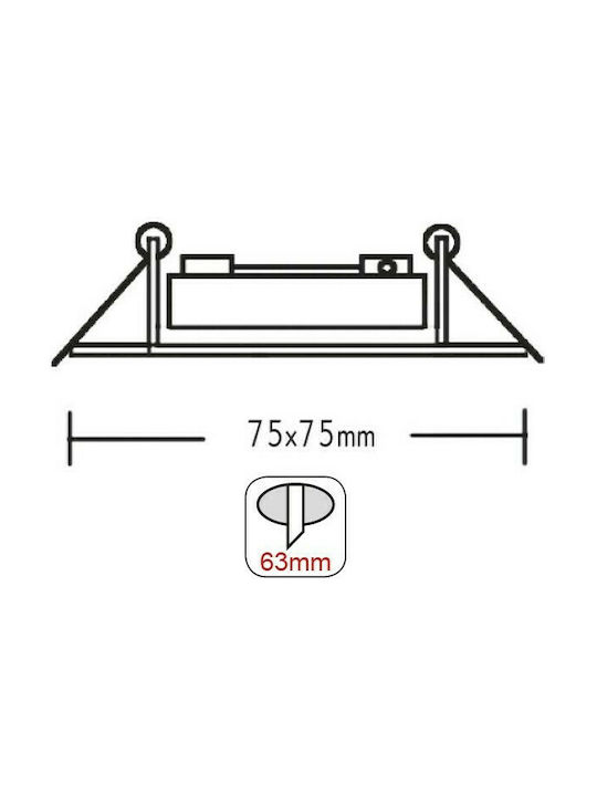 Aca Pătrat Metalic Cadru pentru Spoturi GU10 MR16 Bronz 7.5x7.5cm. 1buc