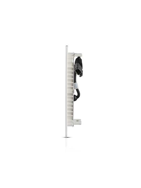 V-TAC Square Metallic Recessed Spot with Integrated LED and Warm White Light White 12x12cm. 1pcs