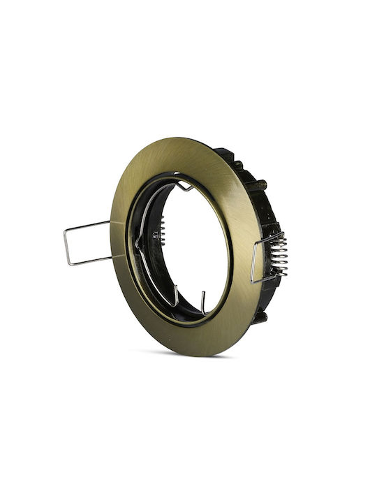 V-TAC Round Metallic Frame for Spot GU10 Moving Gold 8.2x8.2cm. 1pcs