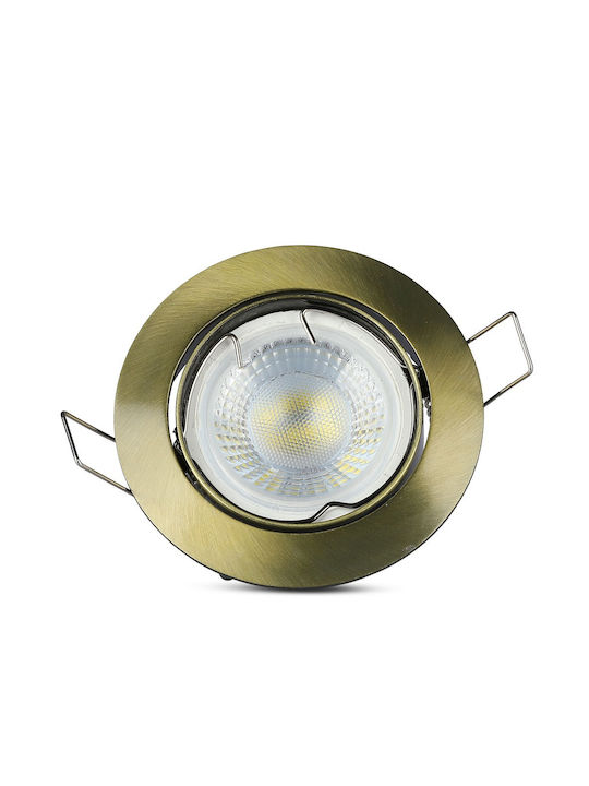 V-TAC Round Metallic Frame for Spot GU10 Moving Gold 8.2x8.2cm. 1pcs