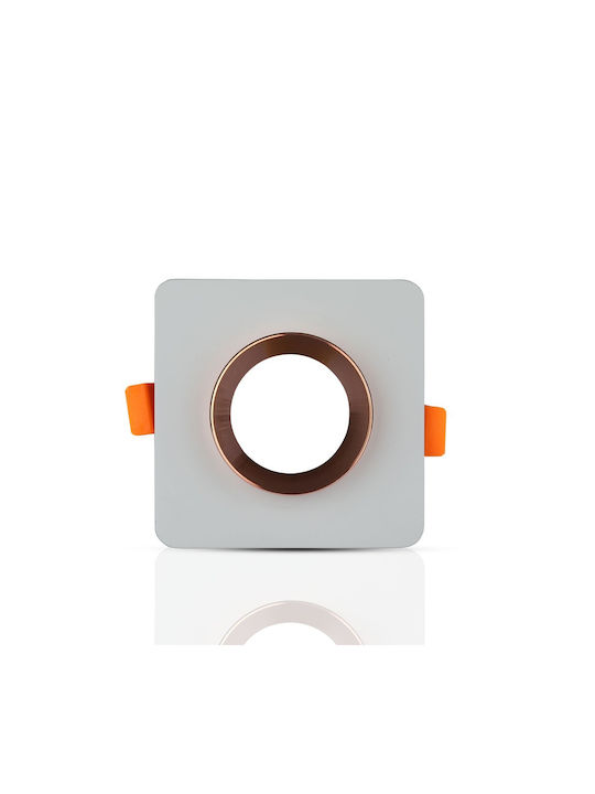 V-TAC Square Plaster Frame for Spot GU10 Gray 10x10cm. 1pcs